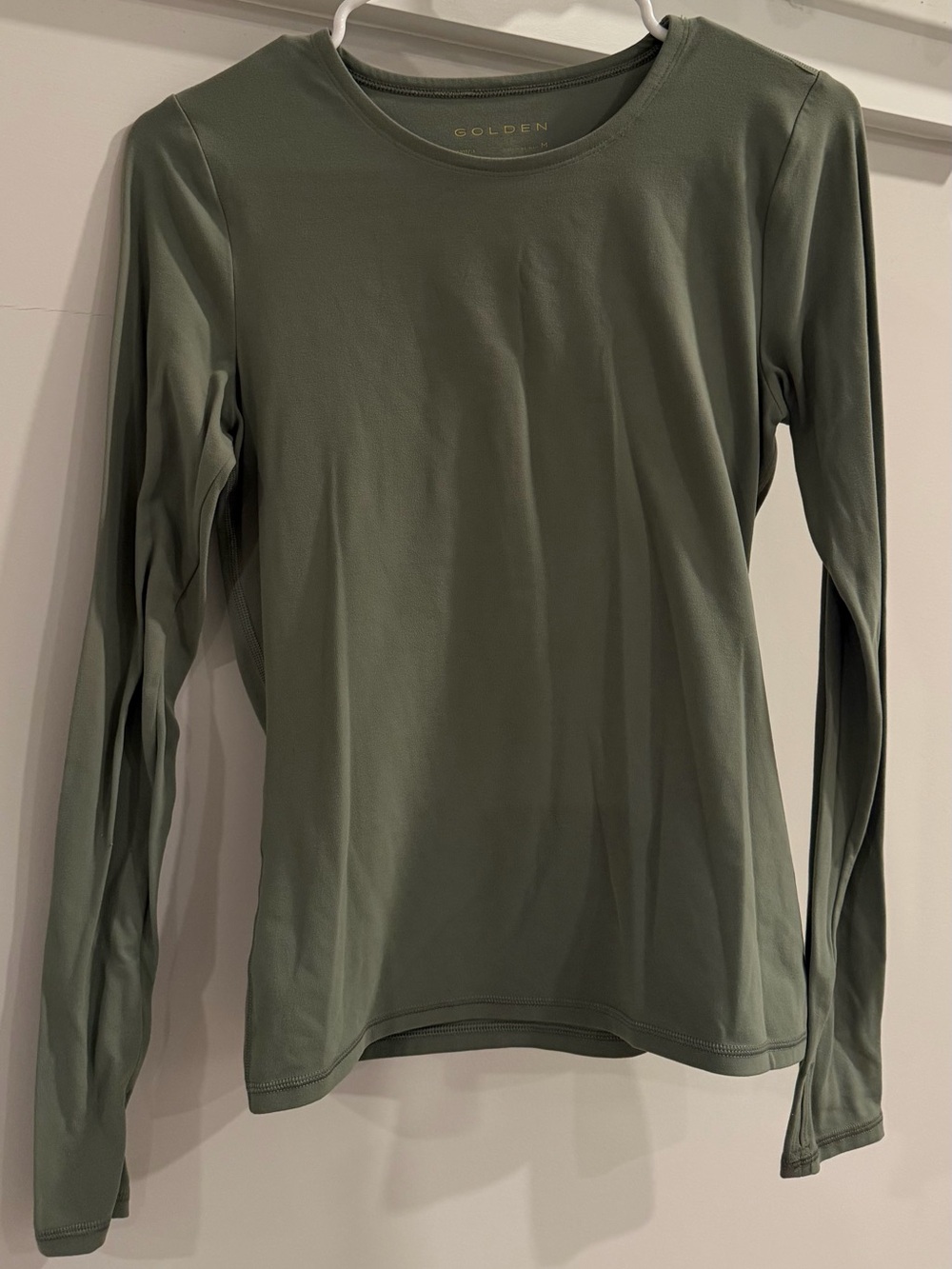 Aritzia Golden Olive Green Long Sleeve Performance Top M